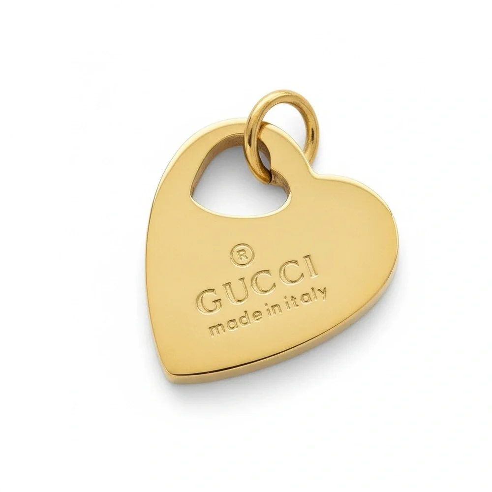 GUCCI Authentic Gold Heart Charm Pendant for Necklace - Picture 7 of 10